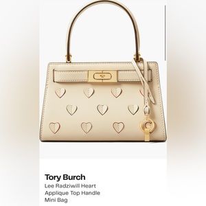 Tory Burch Lee Radziwill Heart appliqué top handle mini bag